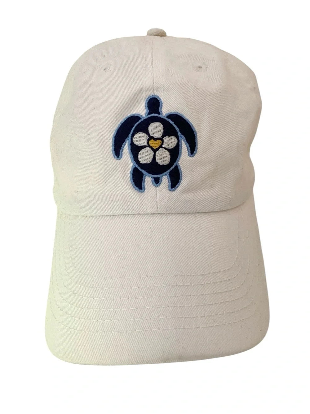 Life is Good Turtle Daisy Dad Hat 100% Cotton Baseball Cap Coastal Beachy